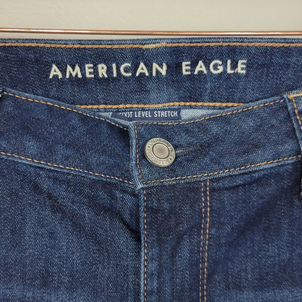 American Eagle Skinny Hi Rise Jegging Jeans Dark Blue Wash Stretch AE 16 Long L - Picture 2 of 11